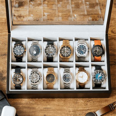 Solid Wood Watch Box - 12 Slot