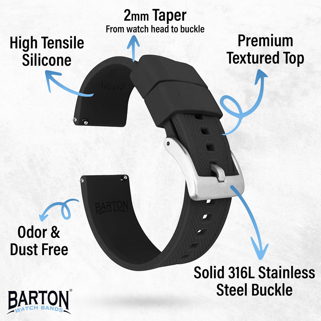 Elite orders Silicone Watch Straps Black Size