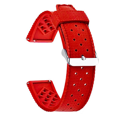 Red Rubber Watch Strap with Buckle