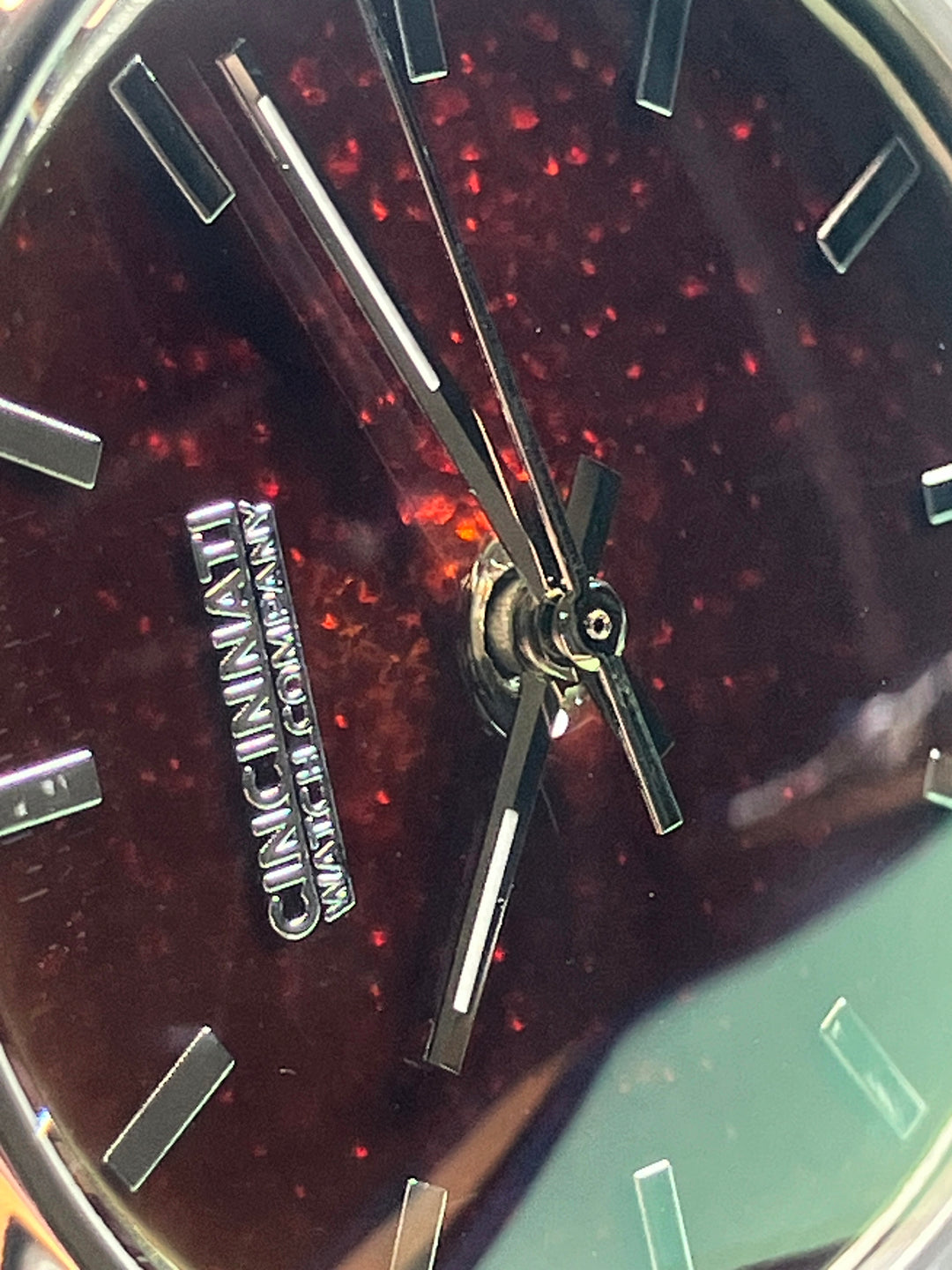 Rust Red Enamel over Hammered Finish #2 – Cincinnati Watch Company