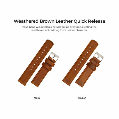 Weathered Brown Leather Band