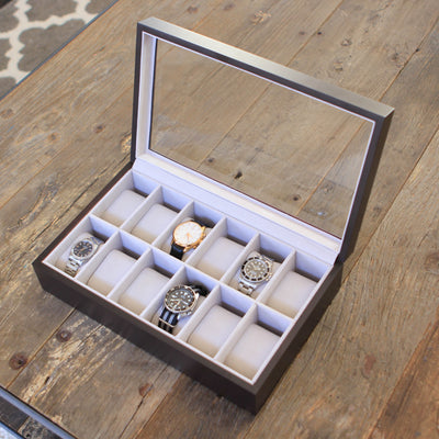 Solid Wood Watch Box - 12 Slot