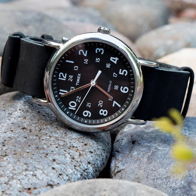 Black Leather NATO® Style Band