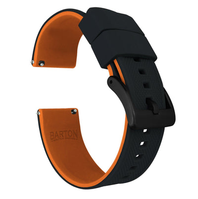 Black Top Pumpkin Orange Bottom Elite Silicone Watch Band