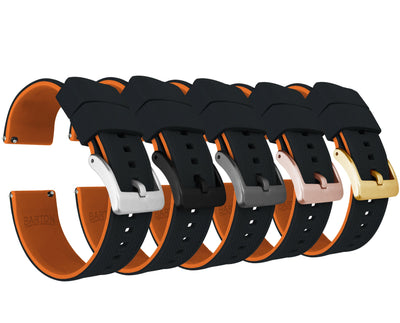 Black Top Pumpkin Orange Bottom Elite Silicone Watch Band