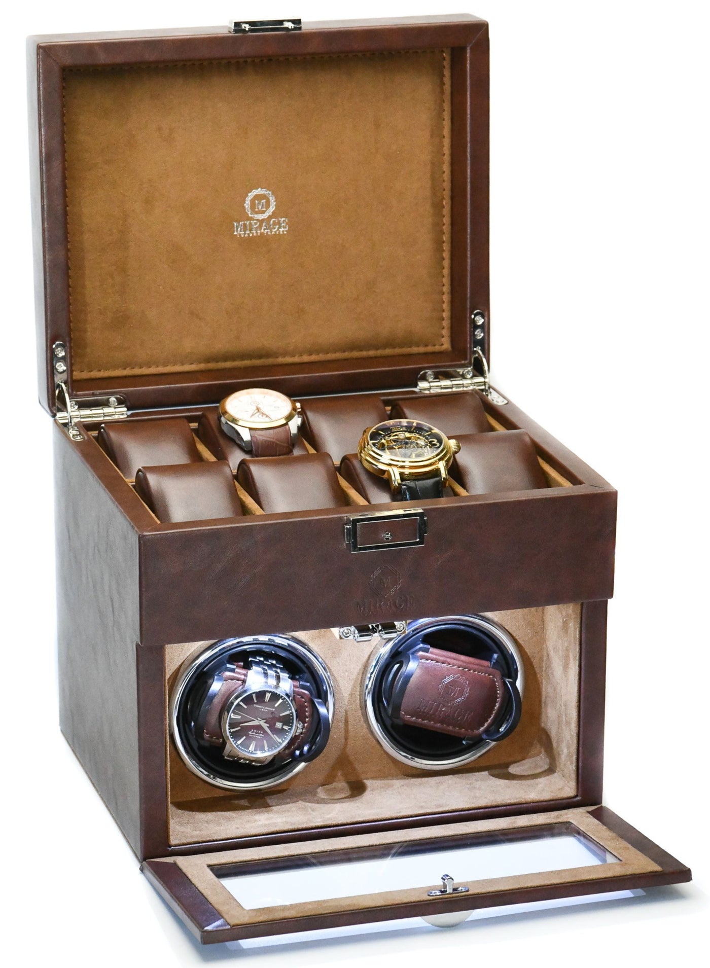 Luxury Watch Winder Box - Coffee Brown